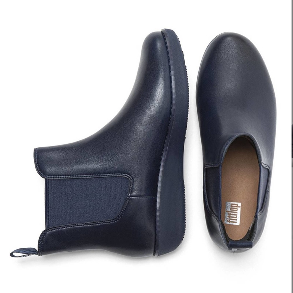 Like new Fitflop Sumi navy leather Chelsea boots
